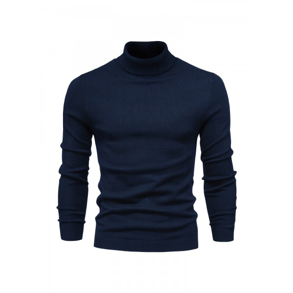 All Match Best Sellers Autumn Winter Pullover Men Solid Turtleneck Sweaters