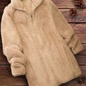 Zip Up Solid Teddy Coat, Casual Long Sleeve Winter Outerwear, Women's Clothing