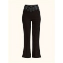 Solid Color Bootcut Pants, Elegant High Waist Pants, Women's Clothing