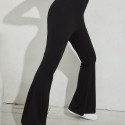 Flared Leg Simple Pants, Vintage Long Length Versatile Bell Bottom Pants, Women's Clothing