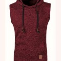 Elegant Hooded Mid Stretch Vest, Men's Casual Vintage Style Sleeveless Sweater Vest For Fall Winter