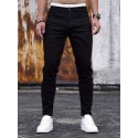 Chic Slim Fit Jeans, Men's Casual Street Style Medium Stretch Denim Pants