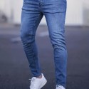 Slim Fit Distressed Jeans, Casual Street Style Medium Stretch Denim Pants