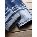 Slim Fit Chic Jeans, Men's Casual Street Style Tie Dye Medium Stretch Denim Pants