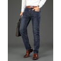 Men's Classic Vintage Solid Jeans, Slightly Stretch Comfy Casual Pants For Men's Outdoor Wearing