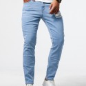 Men's Casual Light Blue Ripped Denim Jeans