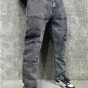 Men's Casual Multi Pocket Jeans, Chic Street Style Regular Jeans