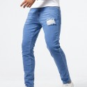 Slim Fit Ripped Jeans, Men's Casual High Stretch Street Style Denim Pants