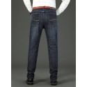 Men's High Quality Straight Leg Jeans For Business, Semi-formal Stretch Denim Pants