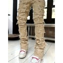 Creative Raw Trim Jeans, Men's Casual Street Style Medium Stretch Denim Pants