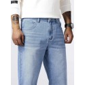 Loose Fit Straight Leg Jeans, Men's Casual Street Style Distressed Denim Pants For All Seasons