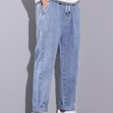 Men's Trendy Denim Jeans, Casual Straight Leg Loose Fit Trousers For Outdoor Fall