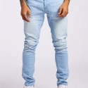 Slim Fit Jeans, Men's Casual Street Style Solid Color Mid Stretch Denim Pants For Spring Summer