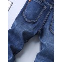 Classic Design Semi-formal Jeans, Men's Casual Stretch Denim Pants For All Seasons Business