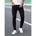 Chic Skinny Jeans, Men's Casual Street Style Distressed Stretch Denim Pants