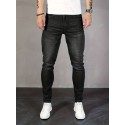 Men's Slim Fit Chic Jeans, Men's Casual Street Style Distressed Medium Stretch Jeans