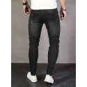 Men's Slim Fit Chic Jeans, Men's Casual Street Style Distressed Medium Stretch Jeans