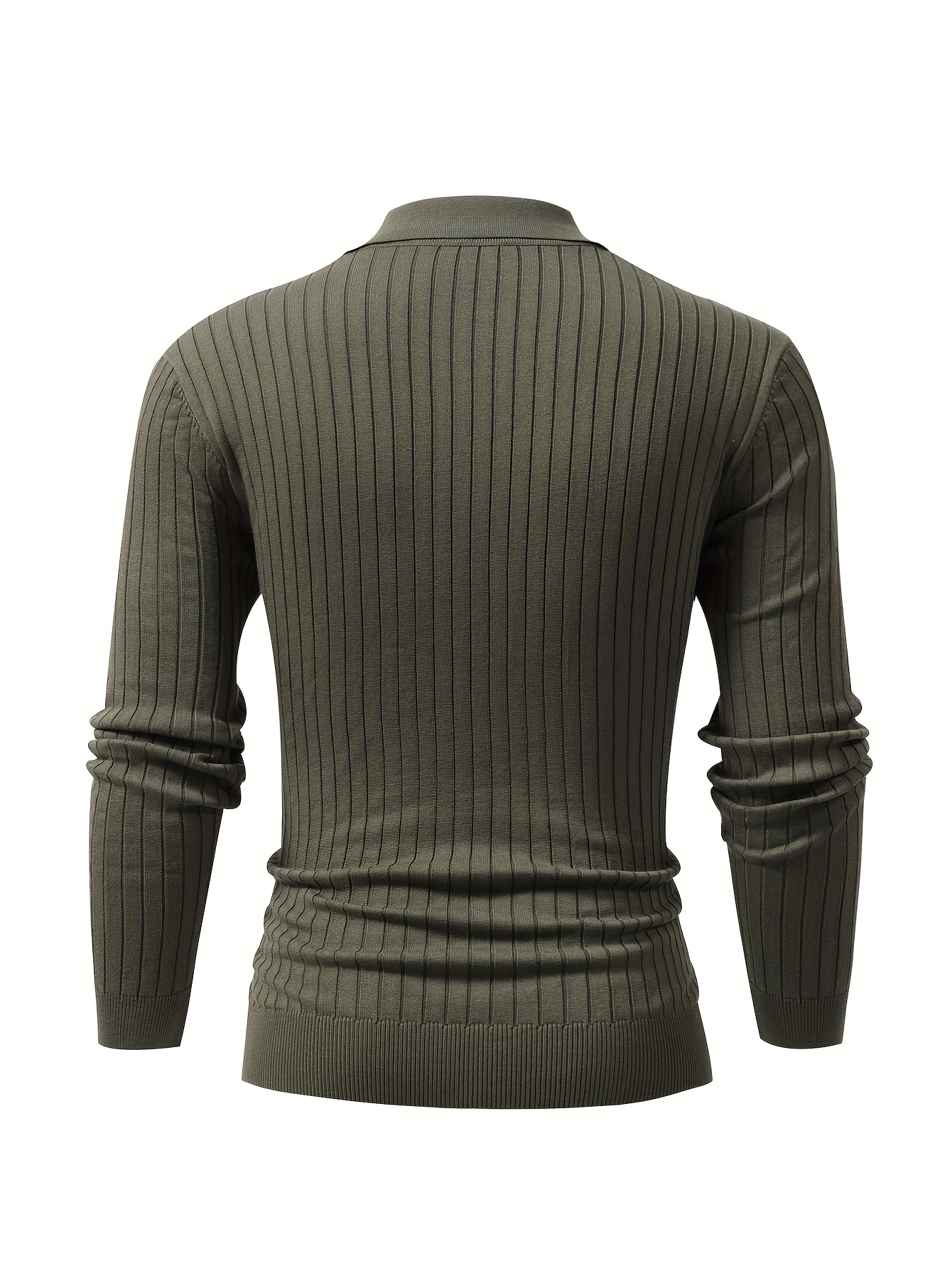 solid chic knit shirt mens casual lapel slightly stretch v neck pullover sweater for autumn winter details 16