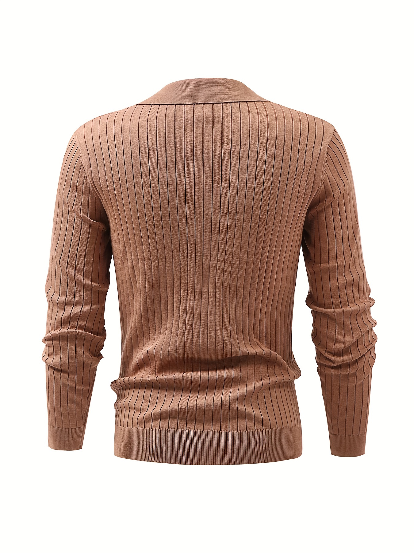 solid chic knit shirt mens casual lapel slightly stretch v neck pullover sweater for autumn winter details 38