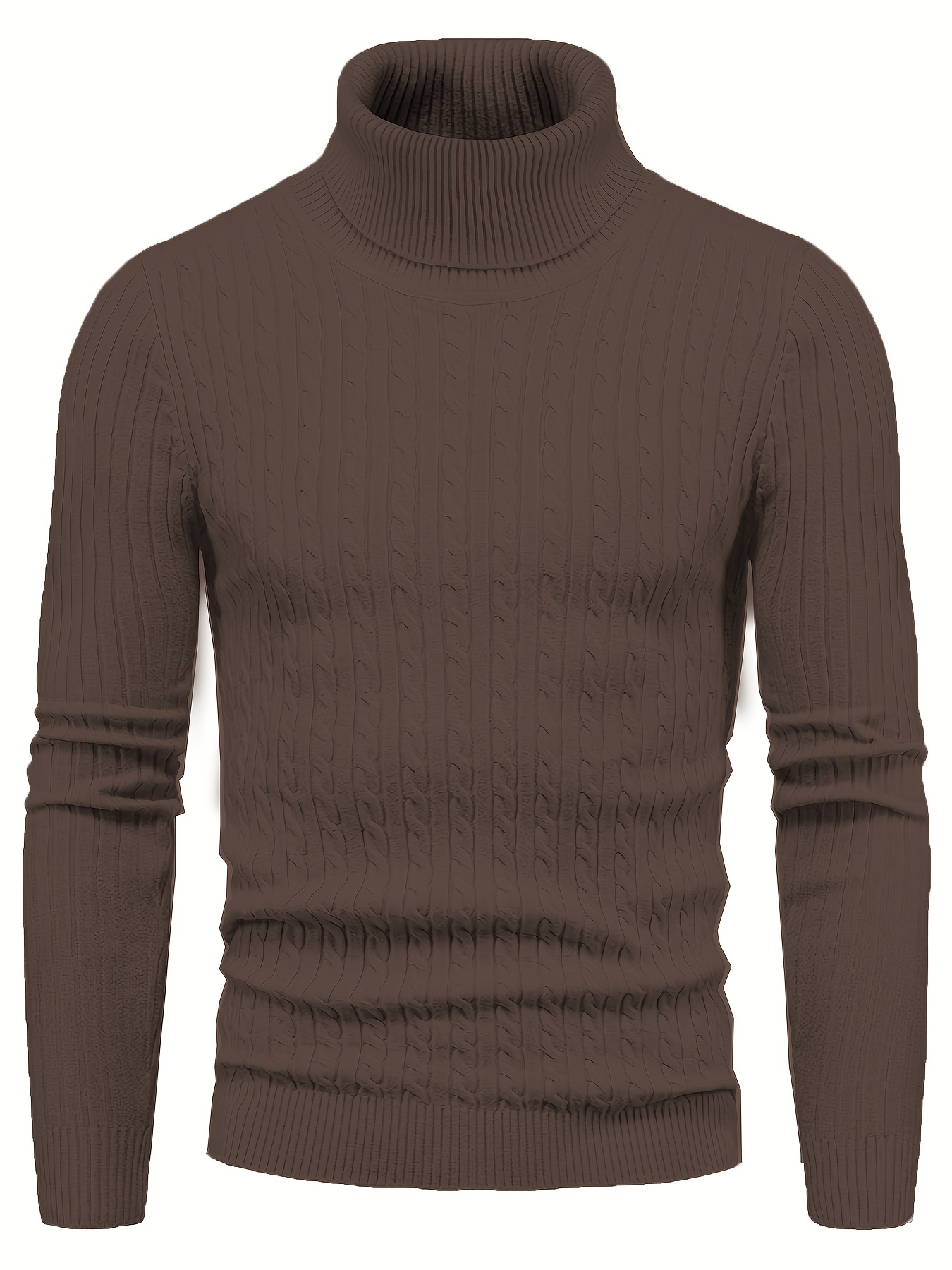 all match knitted solid sweater mens casual warm high stretch turtleneck pullover sweater for men fall winter details 6