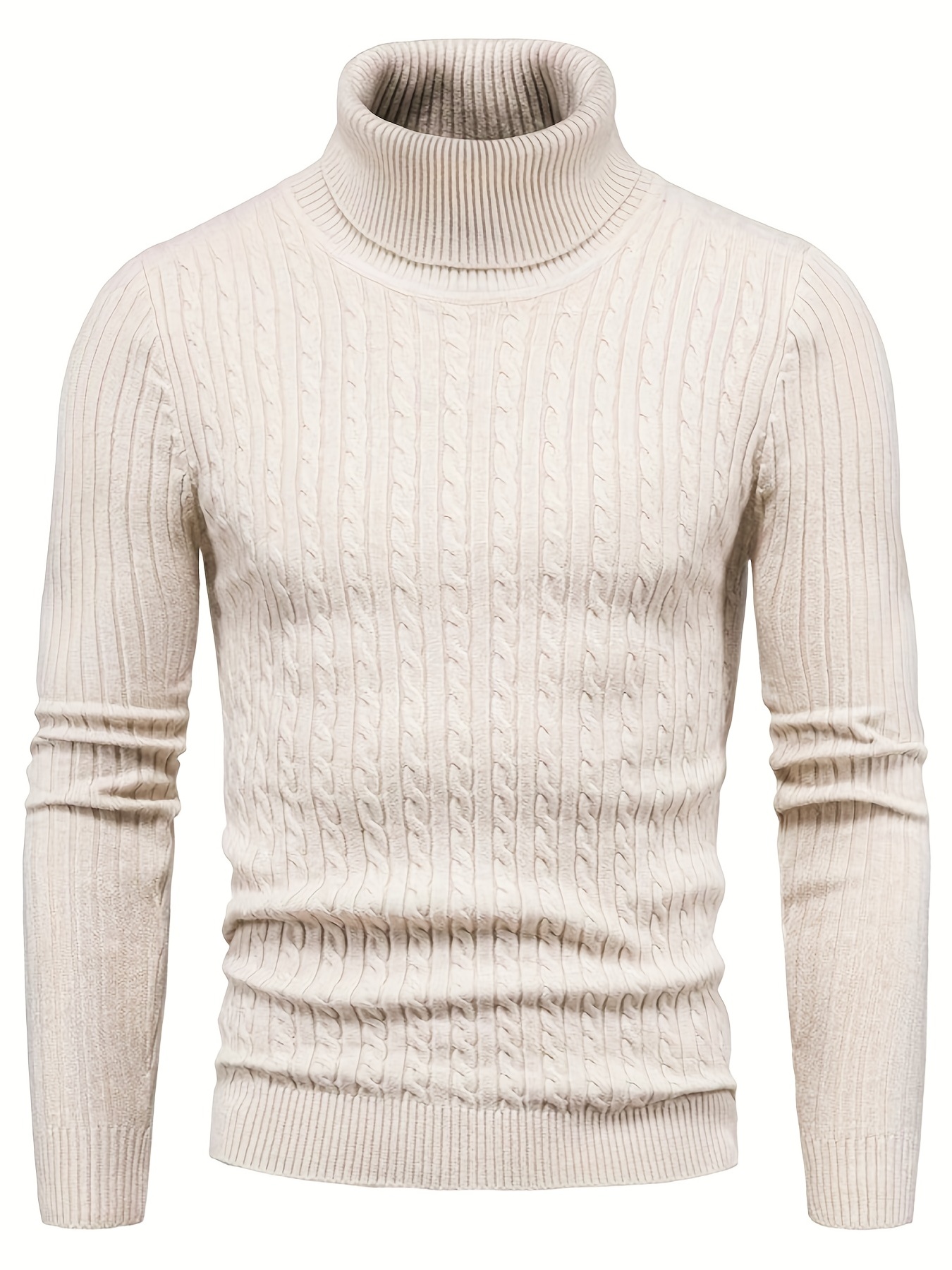 all match knitted solid sweater mens casual warm high stretch turtleneck pullover sweater for men fall winter details 36