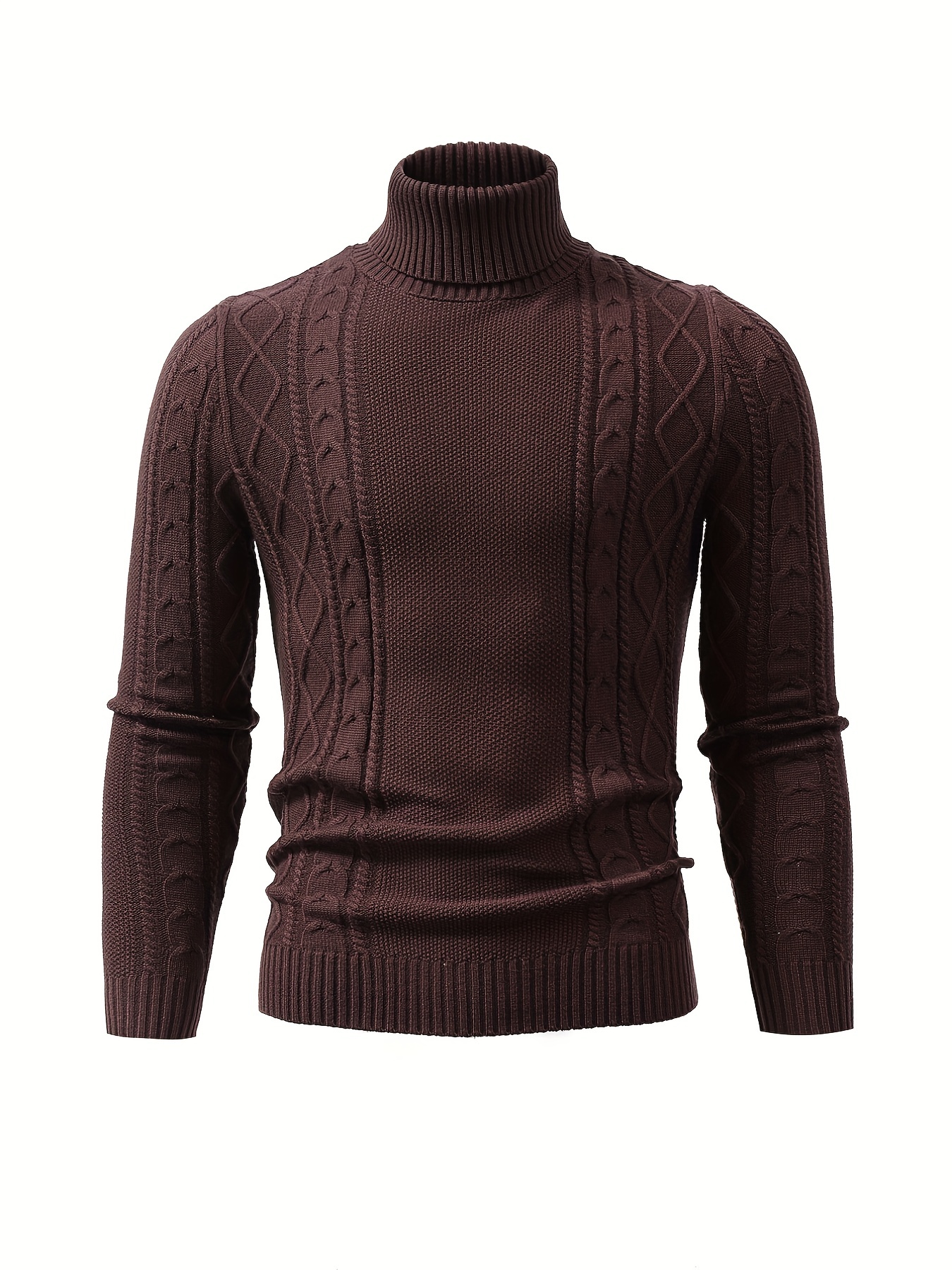 mens plain turtleneck sweater trendy high stretch fashion comfy thermal tops details 18