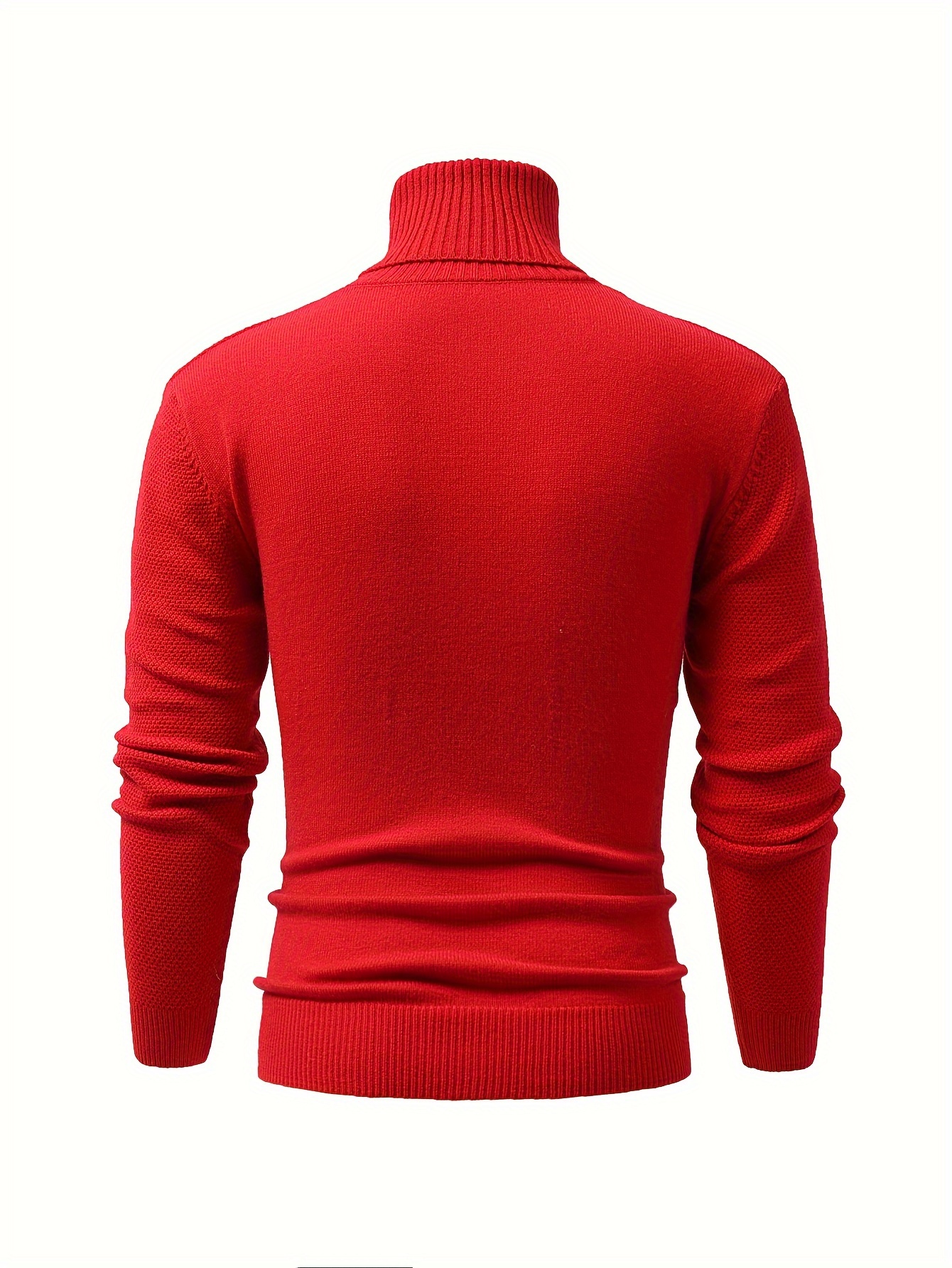 turtle neck knitted cable sweater mens casual warm solid high stretch pullover sweater for fall winter details 32