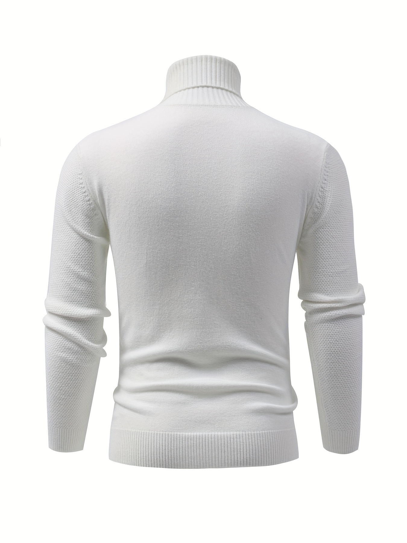 turtle neck knitted cable sweater mens casual warm solid high stretch pullover sweater for fall winter details 44