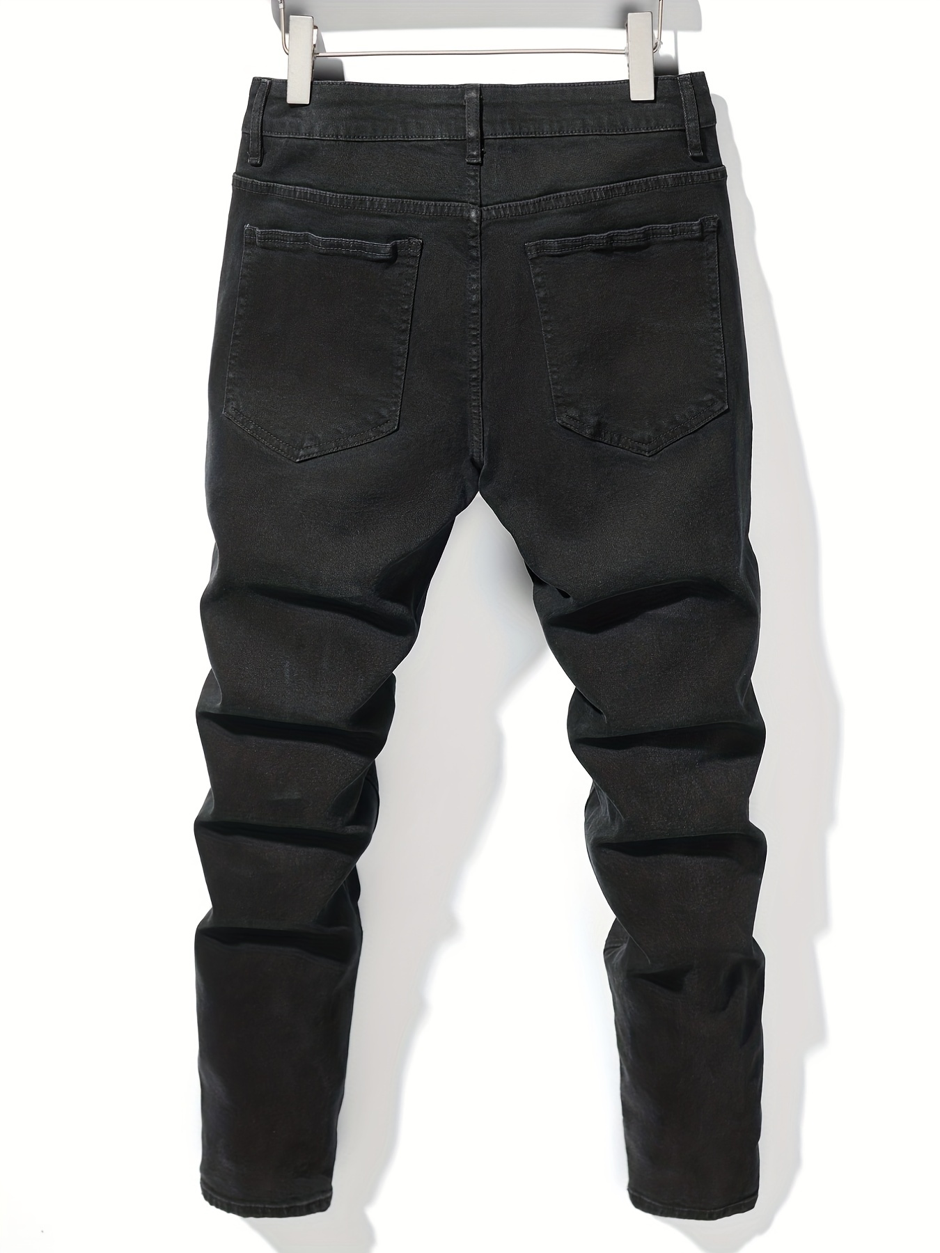 mens black slim denim jeans details 5