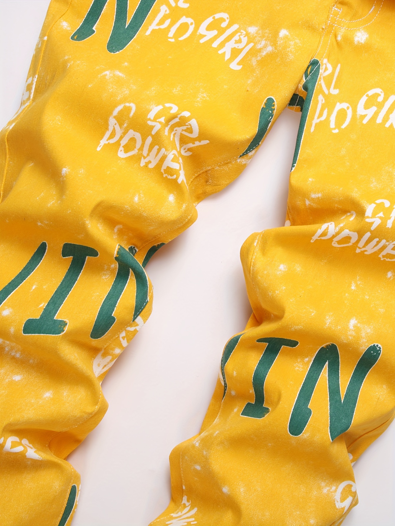 mens casual letter print jeans chic street style stretch jeans details 1